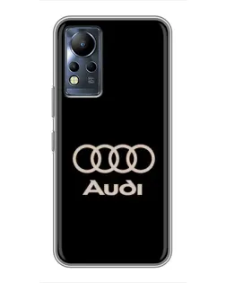 Чехол для Infinix Note 12 с картинкой «Audi — золотой логотип»