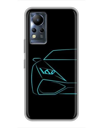 Чохол для Infinix Note 12 з картинкою «Блакитний силует Lamborghini»