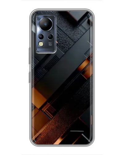 Чехол для Infinix Note 12 с картинкой «Черные геометрические блоки»