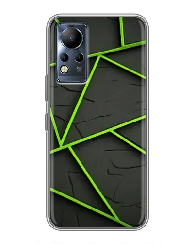 Чехол для Infinix Note 12 с картинкой «Зеленые геометрические линии»