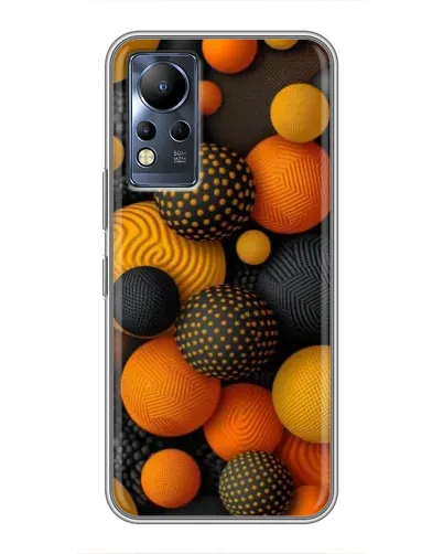 Чехол для Infinix Note 12 с картинкой «Объемные оранжевые сферы»