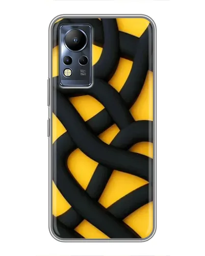 Чехол для Infinix Note 12 с картинкой «Черное желтое переплетение»