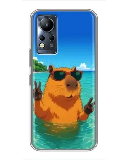 Чехол для Infinix Note 12 с картинкой «Морская капибара»