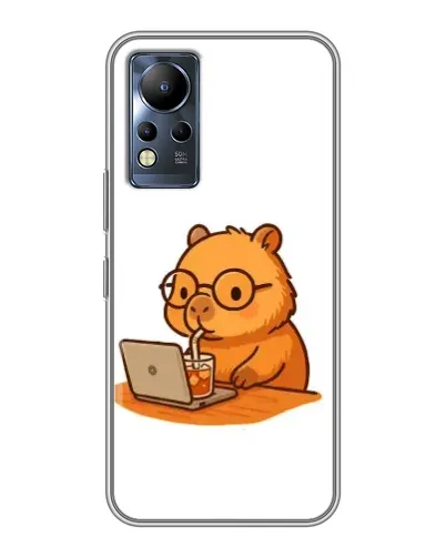 Чехол для Infinix Note 12 с картинкой «Капибара с ноутбуком»