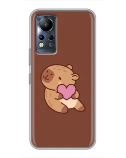 Чехол для Infinix Note 12 с картинкой «Капибара с сердцем»