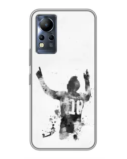 Чохол для Infinix Note 12 з картинкою «Чорно-білий силует Мессі»