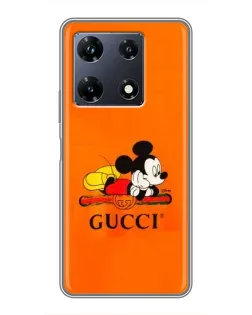 Чехол для Infinix Note 30 Pro с картинкой «Микки Маус Gucci — оранж»