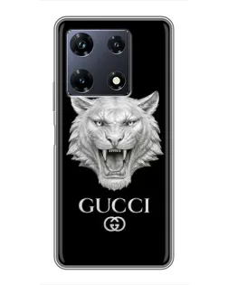 Чехол для Infinix Note 30 Pro с картинкой «Gucci — серебряный лев»