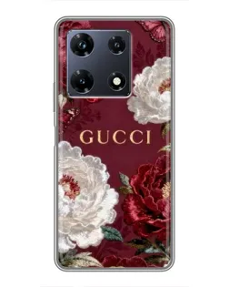 Чехол для Infinix Note 30 Pro с картинкой «Gucci — бордовые розы»