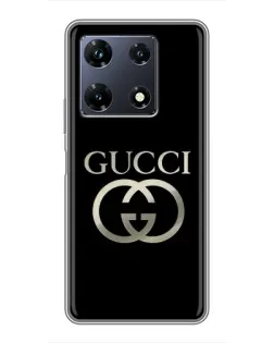 Чехол для Infinix Note 30 Pro с картинкой «Gucci — золото на черном»