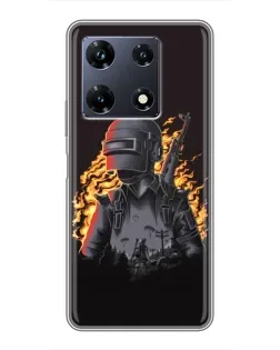 Чехол для Infinix Note 30 Pro с картинкой «PUBG — огненный силуэт» Чехол для Infinix Note 30 Pro с картинкой «PUBG — огненный силуэт»