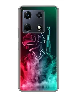 Чехол для Infinix Note 30 Pro с картинкой «PUBG — огненный воин» Чехол для Infinix Note 30 Pro с картинкой «PUBG — огненный воин»