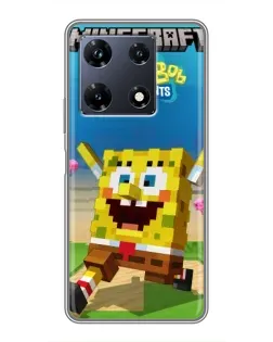 Чохол для Infinix Note 30 Pro з картинкою «Губка Боб Minecraft»