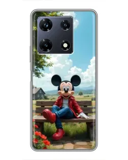 Чехол для Infinix Note 30 Pro с картинкой «Микки на скамейке»