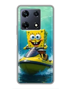 Чохол для Infinix Note 30 Pro з картинкою «Спанч Боб на гідроциклі»