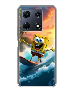 Чехол для Infinix Note 30 Pro с картинкой «Губка Боб серфингист»