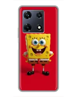 Чехол для Infinix Note 30 Pro с картинкой «Спанч Боб на красном»
