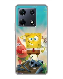 Чехол для Infinix Note 30 Pro с картинкой «Спанч Боб победитель»