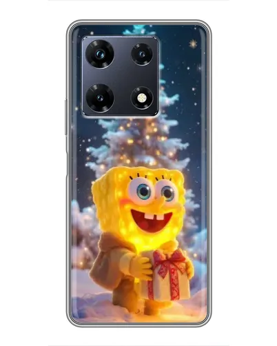 Чехол для Infinix Note 30 Pro с картинкой «Рождественский Спанч Боб»