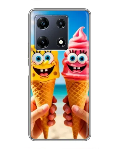 Чехол для Infinix Note 30 Pro с картинкой «Спанч Боб мороженое»