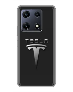 Чехол для Infinix Note 30 Pro с картинкой «Стальной логотип Tesla»
