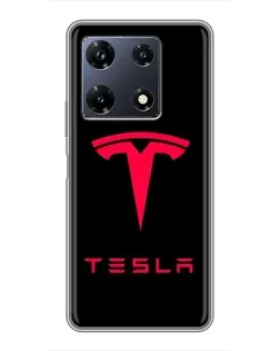 Чехол для Infinix Note 30 Pro с картинкой «Tesla Red Logo»