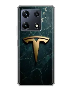 Чехол для Infinix Note 30 Pro с картинкой «Мраморная Tesla Gold»