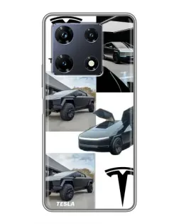 Чехол для Infinix Note 30 Pro с картинкой «Коллаж Cybertruck Tesla»
