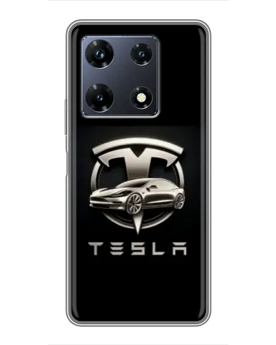 Чехол для Infinix Note 30 Pro с картинкой «Tesla — серебристое авто» Чехол для Infinix Note 30 Pro с картинкой «Tesla — серебристое авто»