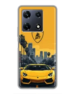 Чехол для Infinix Note 30 Pro с картинкой «Желтый Lamborghini город» Чехол для Infinix Note 30 Pro с картинкой «Желтый Lamborghini город»