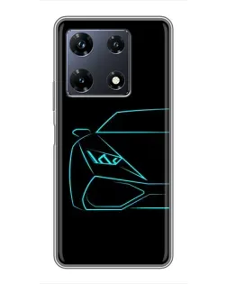 Чехол для Infinix Note 30 Pro с картинкой «Голубой силуэт Lamborghini» Чехол для Infinix Note 30 Pro с картинкой «Голубой силуэт Lamborghini»