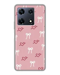 Чехол для Infinix Note 30 Pro с картинкой «Сердца и банты»