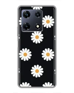 Чехол для Infinix Note 30 Pro с картинкой «Ромашки на черном» Чехол для Infinix Note 30 Pro с картинкой «Ромашки на черном»