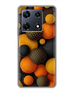 Чехол для Infinix Note 30 Pro с картинкой «Объемные оранжевые сферы»