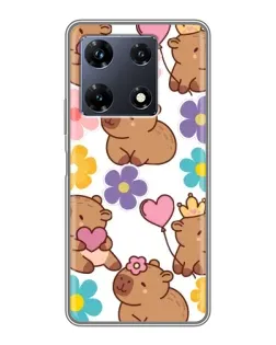 Чехол для Infinix Note 30 Pro с картинкой «Цветочный паттерн капибар» Чехол для Infinix Note 30 Pro с картинкой «Цветочный паттерн капибар»
