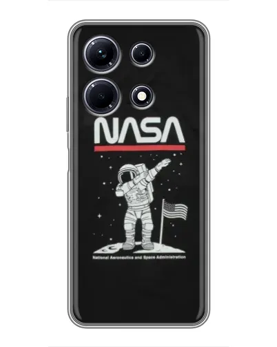Чехол для Infinix Note 30 с картинкой «NASA — шагаем по Луне»