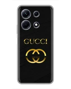 Чохол для Infinix Note 30 з картинкою «Золотий логотип Gucci»