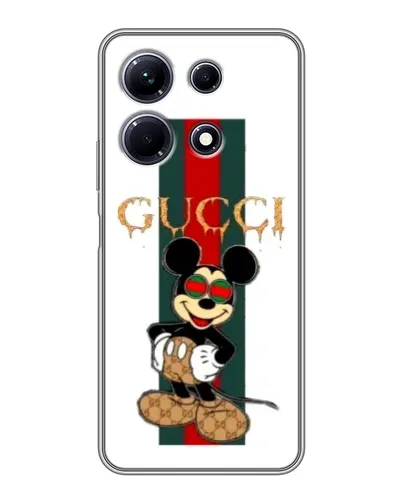 Чохол для Infinix Note 30 з картинкою «Міккі Маус Gucci — смуги» Чохол для Infinix Note 30 з картинкою «Міккі Маус Gucci — смуги»