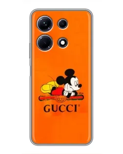 Чохол для Infinix Note 30 з картинкою «Міккі Маус Gucci — помаранч»
