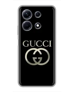 Чохол для Infinix Note 30 з картинкою «Gucci — золото на чорному»