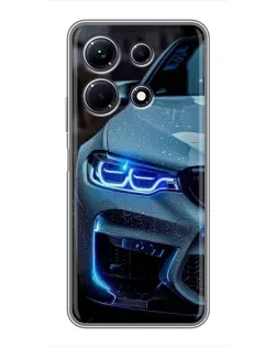 Чохол для Infinix Note 30 з картинкою «Погляд BMW з синіми фарами»