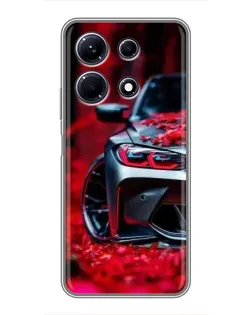 Чохол для Infinix Note 30 з картинкою «Спортивна BMW та квіти»