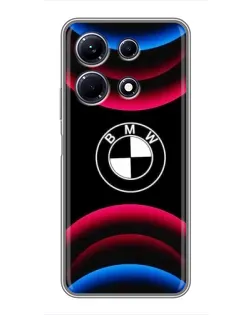 Чохол для Infinix Note 30 з картинкою «Логотип BMW та неонові дуги»