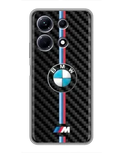 Чохол для Infinix Note 30 з картинкою «Емблема BMW та карбон»