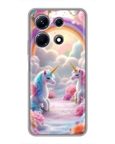Чехол для Infinix Note 30 с картинкой «Радуга и единороги»