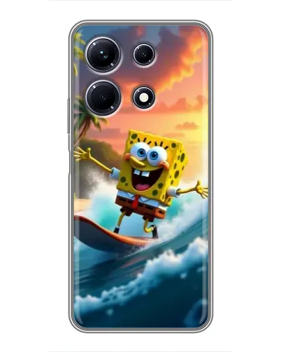 Чехол для Infinix Note 30 с картинкой «Губка Боб серфингист» Чехол для Infinix Note 30 с картинкой «Губка Боб серфингист»