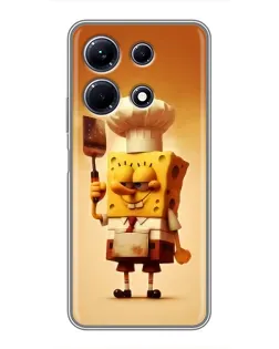 Чехол для Infinix Note 30 с картинкой «Губка Боб повар»