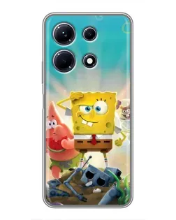 Чехол для Infinix Note 30 с картинкой «Спанч Боб победитель»