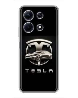Чохол для Infinix Note 30 з картинкою «Tesla — срібне авто» Чохол для Infinix Note 30 з картинкою «Tesla — срібне авто»
