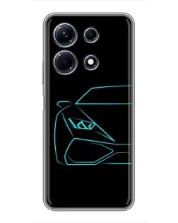Чохол для Infinix Note 30 з картинкою «Блакитний силует Lamborghini» Чохол для Infinix Note 30 з картинкою «Блакитний силует Lamborghini»